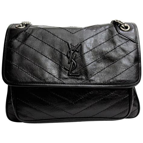 Saint Laurent Niki Large YSL Crossbody Bag in Lambskin Leather